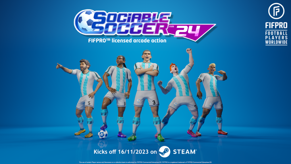 Sociable Soccer 24, con licencia de FIFPRO, estará disponible en Steam y Nintendo Switch el 16 de noviembre